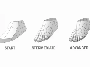Maschio naturale in maglia di base in posa di riposo Modello 3D