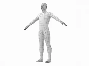 Natural Male in A-Pose Base Mesh 3D Model