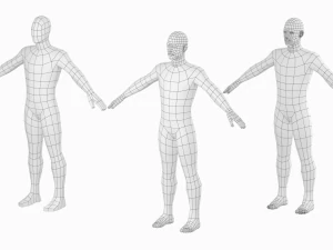 Natural Male in A-Pose Base Mesh 3D Model