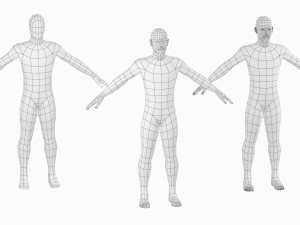 Natural Male in A-Pose Base Mesh 3D Model