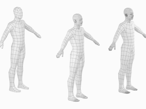 Natural Male in A-Pose Base Mesh Modelo 3D