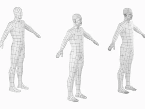 Natural Male in A-Pose Base Mesh 3D Model