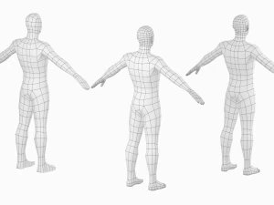 Natural Male in A-Pose Base Mesh 3D Model