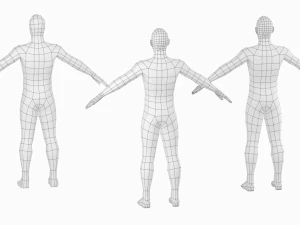 Natural Male in A-Pose Base Mesh 3D Model