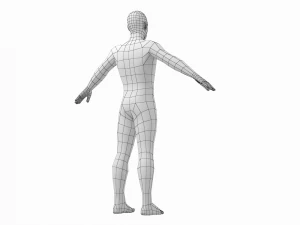Natural Male in A-Pose Base Mesh 3D Model
