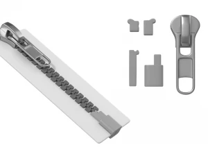 Zip Fastener For Outerwear With 5cm Teeth Rows 3D Model