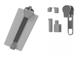 Zip Fastener For Outerwear With 5cm Teeth Rows 3D Model