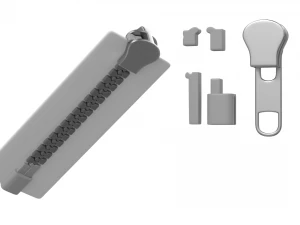 Zip Fastener For Outerwear With 5cm Teeth Rows 3D Model