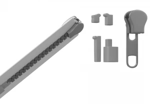 Zip Fastener For Outerwear With 5cm Teeth Rows 3D Model