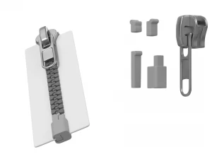 Zip Fastener For Outerwear With 5cm Teeth Rows 3D Model