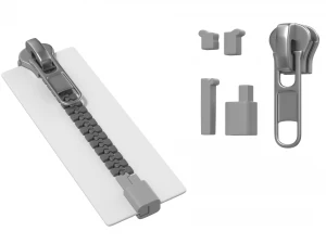 Zip Fastener For Outerwear With 5cm Teeth Rows 3D Model