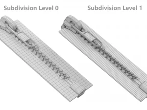 Zip Fastener For Outerwear With 5cm Teeth Rows 3D Model