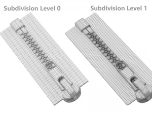 Zip Fastener For Outerwear With 5cm Teeth Rows 3D Model