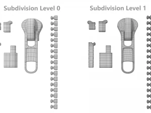Zip Fastener For Outerwear With 5cm Teeth Rows 3D Model