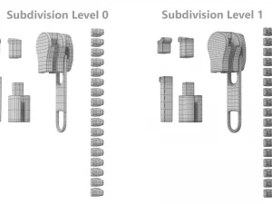 Zip Fastener For Outerwear With 5cm Teeth Rows 3D Model