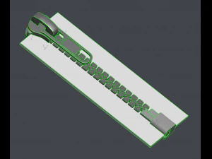 Zip Fastener For Outerwear With 5cm Teeth Rows 3D Model