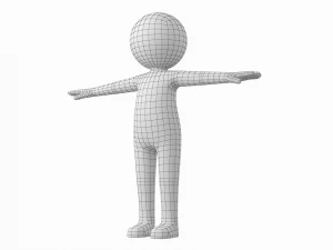T 形成人风格火柴人 3D 模型