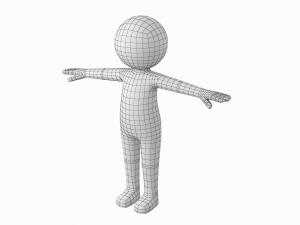 Adult Stylized Stickman in T-Pose Model 3D