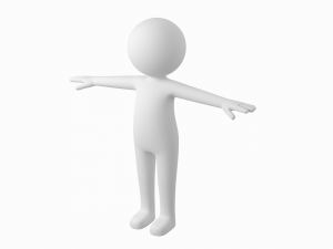 Adult Stylized Stickman in T-Pose Model 3D