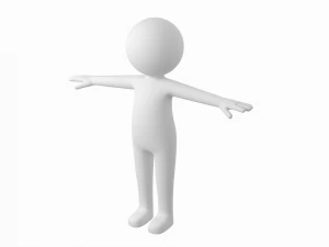 T 形成人风格火柴人 3D 模型