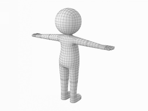 Adult Stylized Stickman in T-Pose Model 3D