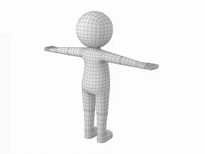 T 形成人风格火柴人 3D 模型