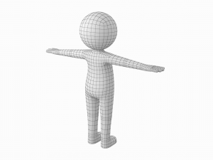 Adult Stylized Stickman in T-Pose Model 3D
