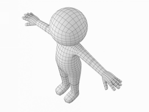 Adult Stylized Stickman in T-Pose Model 3D