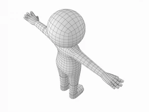 T 形成人风格火柴人 3D 模型