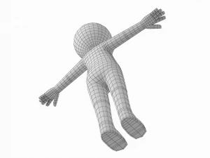 T 形成人风格火柴人 3D 模型