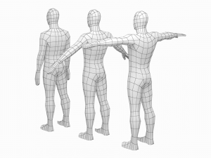 Natural Male in 3 Modeling Poses Base Mesh 3D-Modell