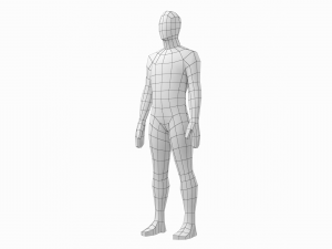 Natural Male in 3 Modeling Poses Base Mesh 3D-Modell