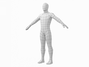 Natural Male in 3 Modeling Poses Base Mesh 3D-Modell