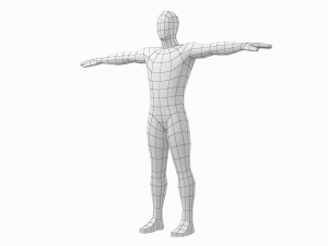 Natural Male in 3 Modeling Poses Base Mesh 3D-Modell