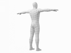 Natural Male in 3 Modeling Poses Base Mesh 3D-Modell