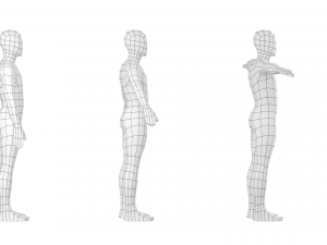 Natural Male in 3 Modeling Poses Base Mesh 3D-Modell