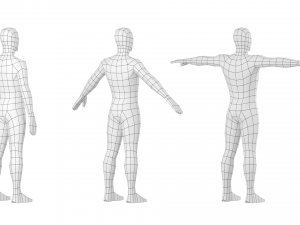 Natural Male in 3 Modeling Poses Base Mesh 3D-Modell