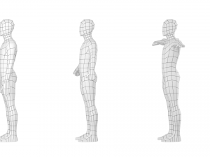 Natural Male in 3 Modeling Poses Base Mesh 3D-Modell