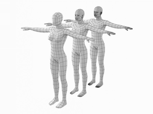 Natural Female in T-Pose Base Mesh Modello 3D