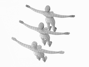 Natural Female in T-Pose Base Mesh Modello 3D