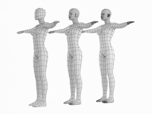Natural Female in T-Pose Base Mesh Modello 3D