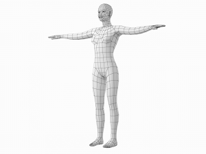 Natural Female in T-Pose Base Mesh Modello 3D
