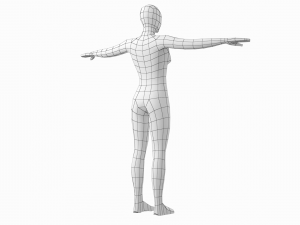 Natural Female in T-Pose Base Mesh Modello 3D