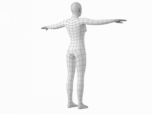 Natural Female in T-Pose Base Mesh Modello 3D