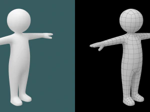 Toddler Baby Child Stickman in T-Pose 3D Model