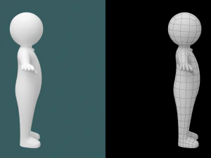 Toddler Baby Child Stickman in T-Pose 3D Model