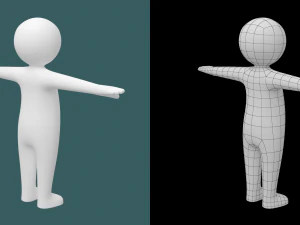Toddler Baby Child Stickman in T-Pose 3D Model