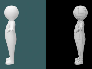 Toddler Baby Child Stickman in T-Pose 3D Model