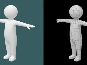 Toddler Baby Child Stickman in T-Pose 3D Model