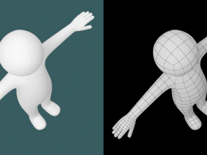 Toddler Baby Child Stickman in T-Pose 3D Model